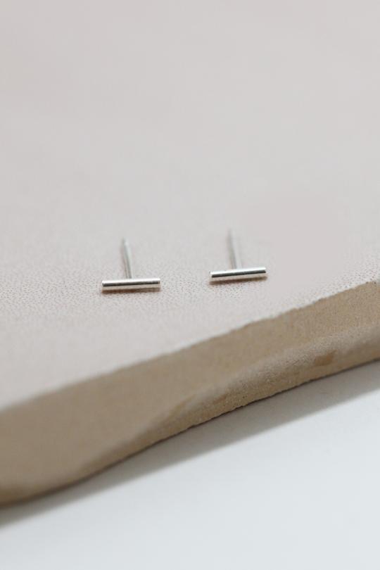 Bar Earrings - Silver 5 mm