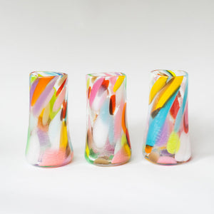 Glass Blown Multi-Color Crackle Glass