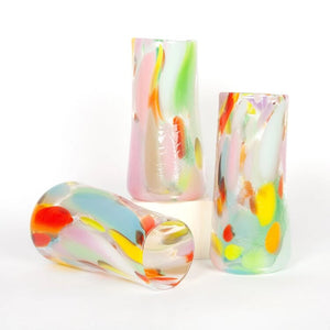 Glass Blown Multi-Color Crackle Glass