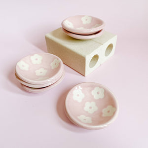 The Mini Flower Ceramic Dish (Pink + White Clay)