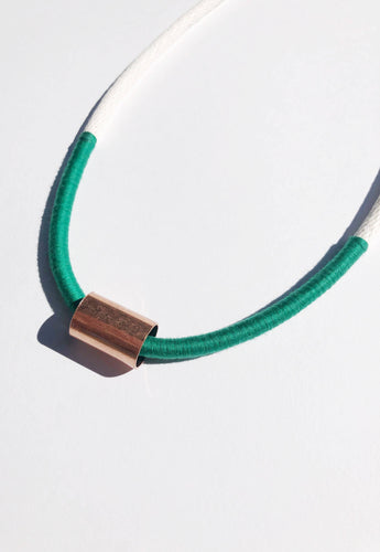 Lundi Necklace - Cream & Emerald