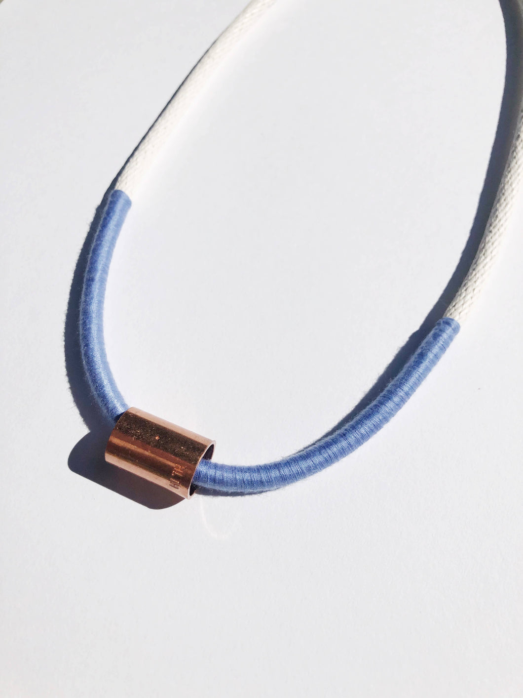 Lundi Necklace - Cream & Periwinkle