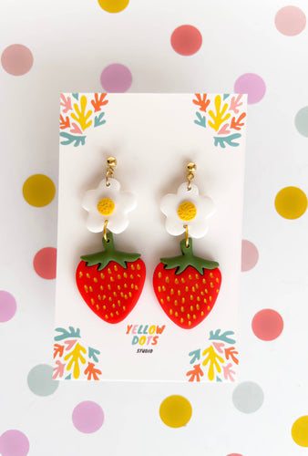 Strawberry and Daisy Earrings